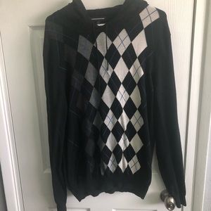 Express argyle hooded sweater